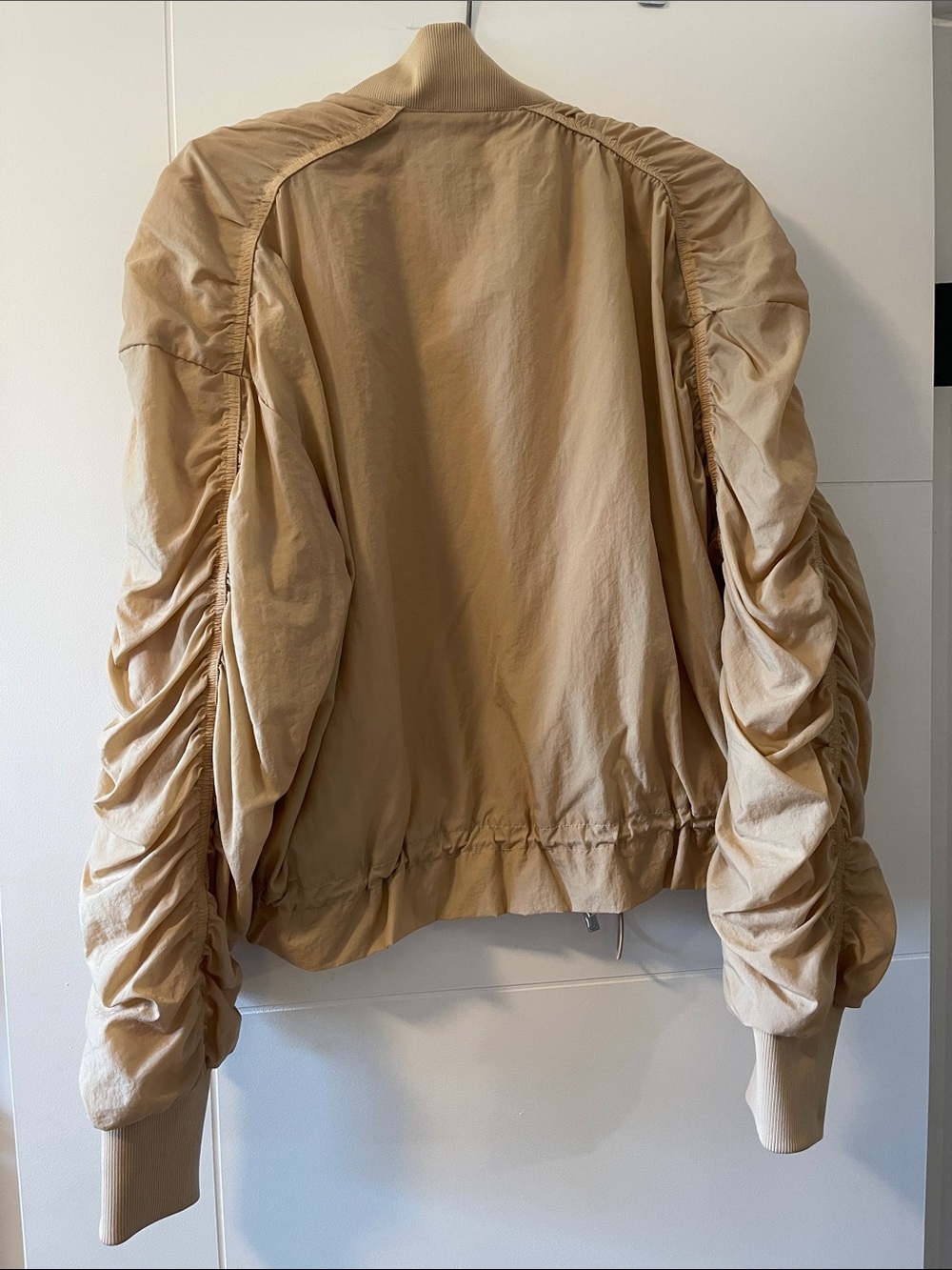 adidas Taupe Drawstring Bomber Jacket - Picture 6 of 6